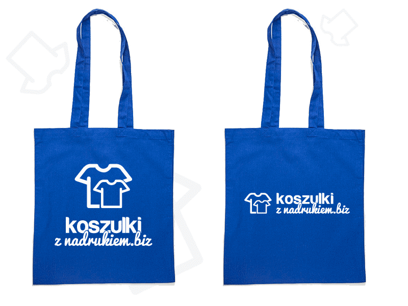 Niebieskie torby z logo firmy