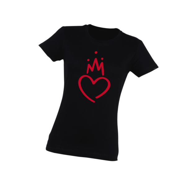 Czarna koszulka z nadrukiem serca