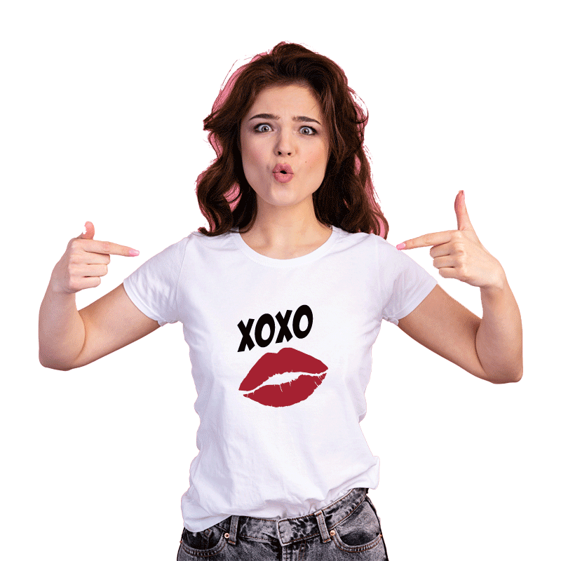 T-shirt xoxo całus - koszulka na walentynki