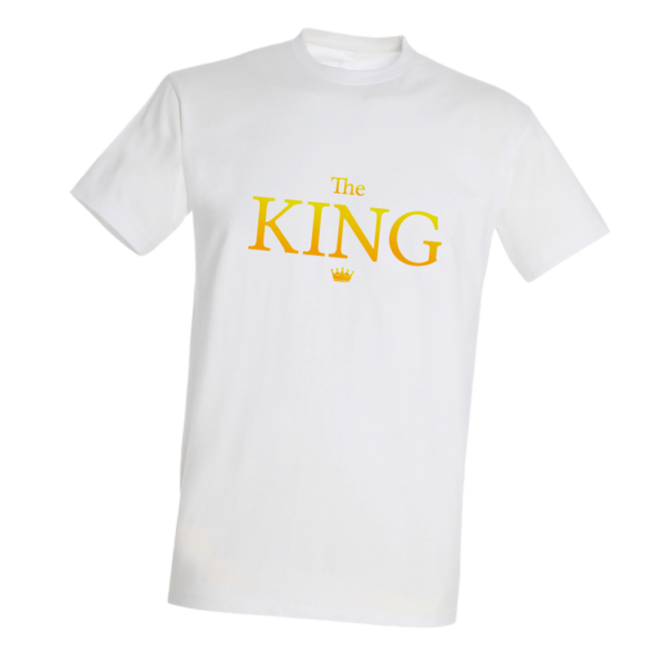 Biała koszulka z nadrukiem the KING