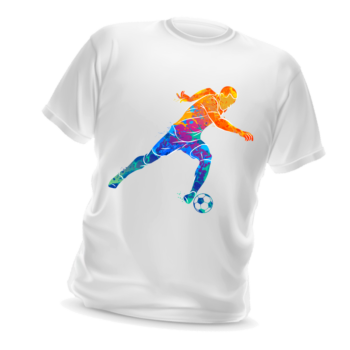 T-shirt sportowy z nadrukiem piłkarza