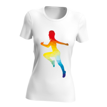 T-shirt sportowy z nadrukiem dla biegaczki