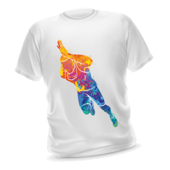 T-shirt techniczny z nadrukiem do biegania sprinter